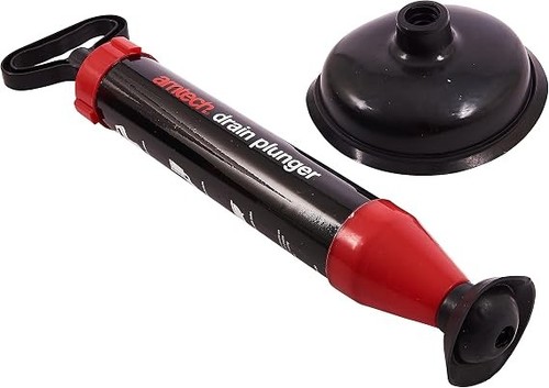 Sink drain plunger red black - sink,